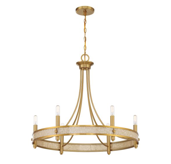 Audrey 6 LT Chandelier in Warm Brass