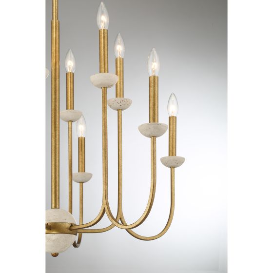 Winslow 12 LT Chandelier in Antique Gold