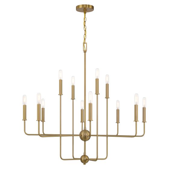 Avondale 12-Light Chandelier in Warm Brass