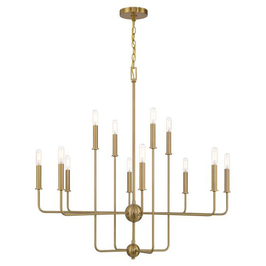 Avondale 12-Light Chandelier in Warm Brass