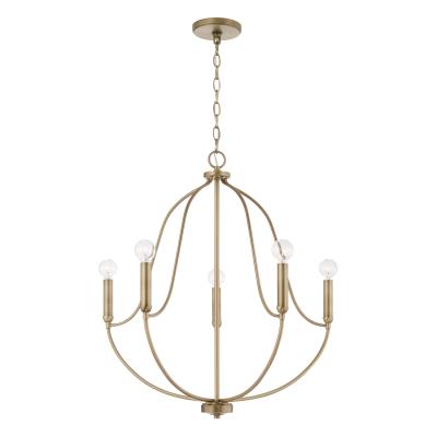 Madison Chandelier 5 LT in Aged Brass
