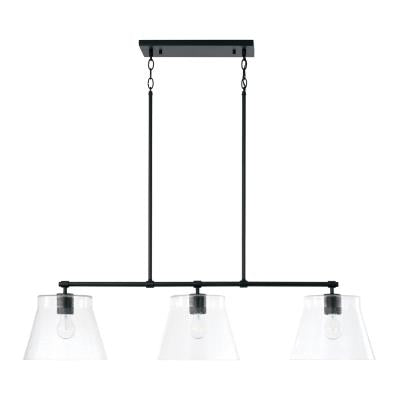 Baker Linear Chandelier 3 LT in Matte Black