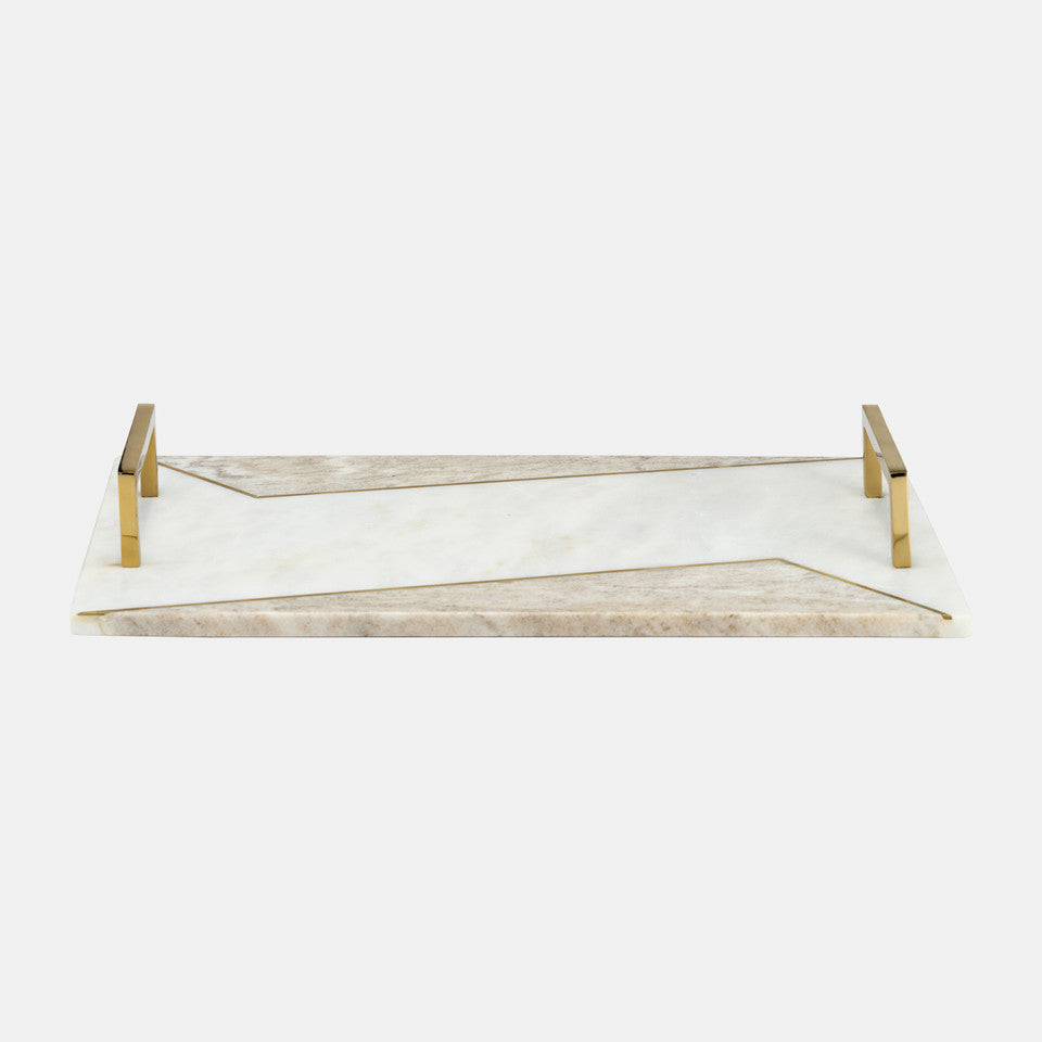 Marble 2-tone Trays W/ Handle