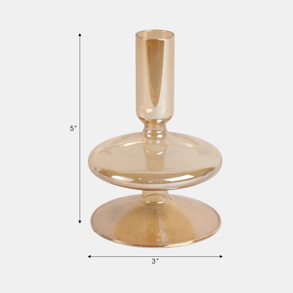 Gold Luster Taper Candle Holder