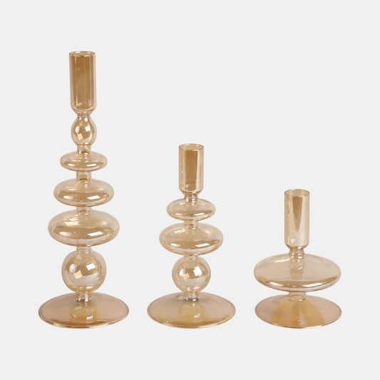 Gold Luster Taper Candle Holder