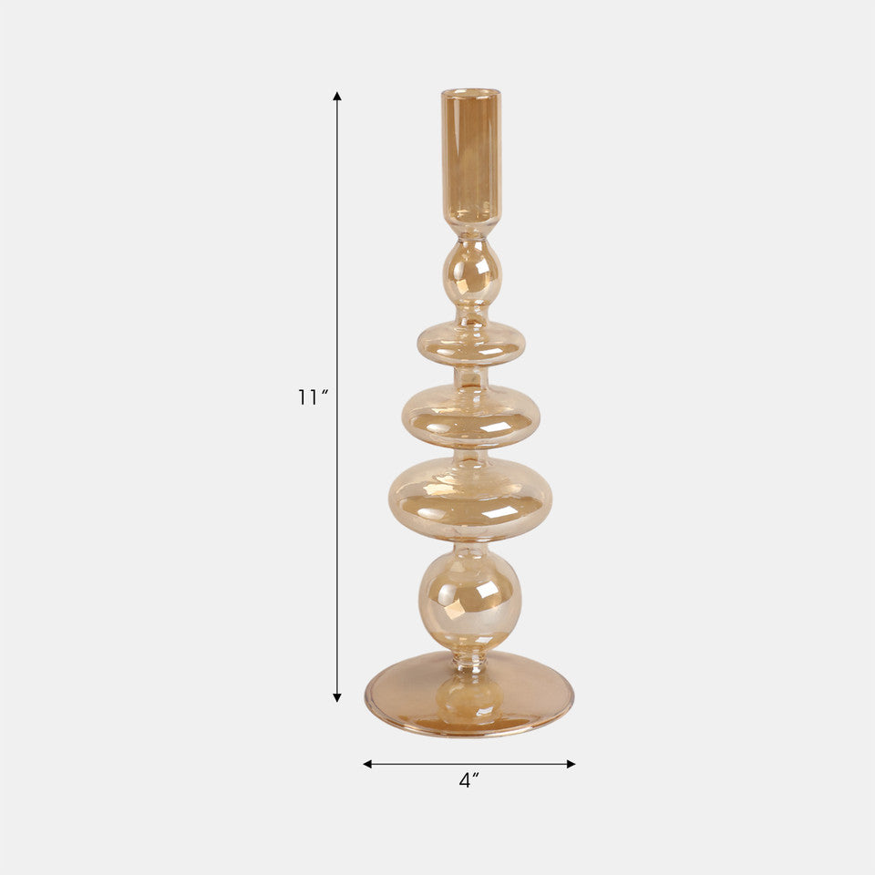 Gold Luster Taper Candle Holder