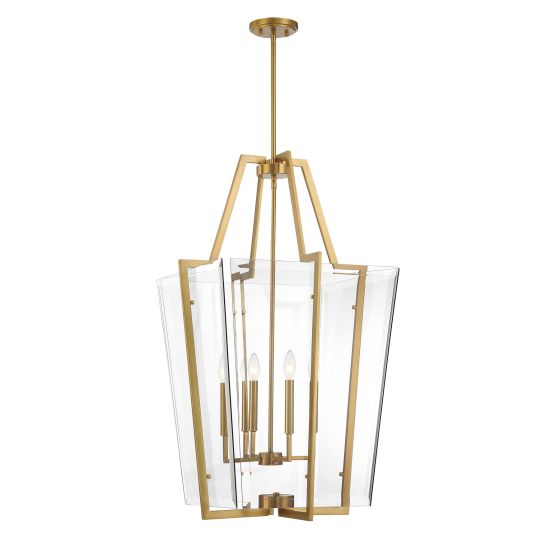Farell 4-Light Pendant in Brass