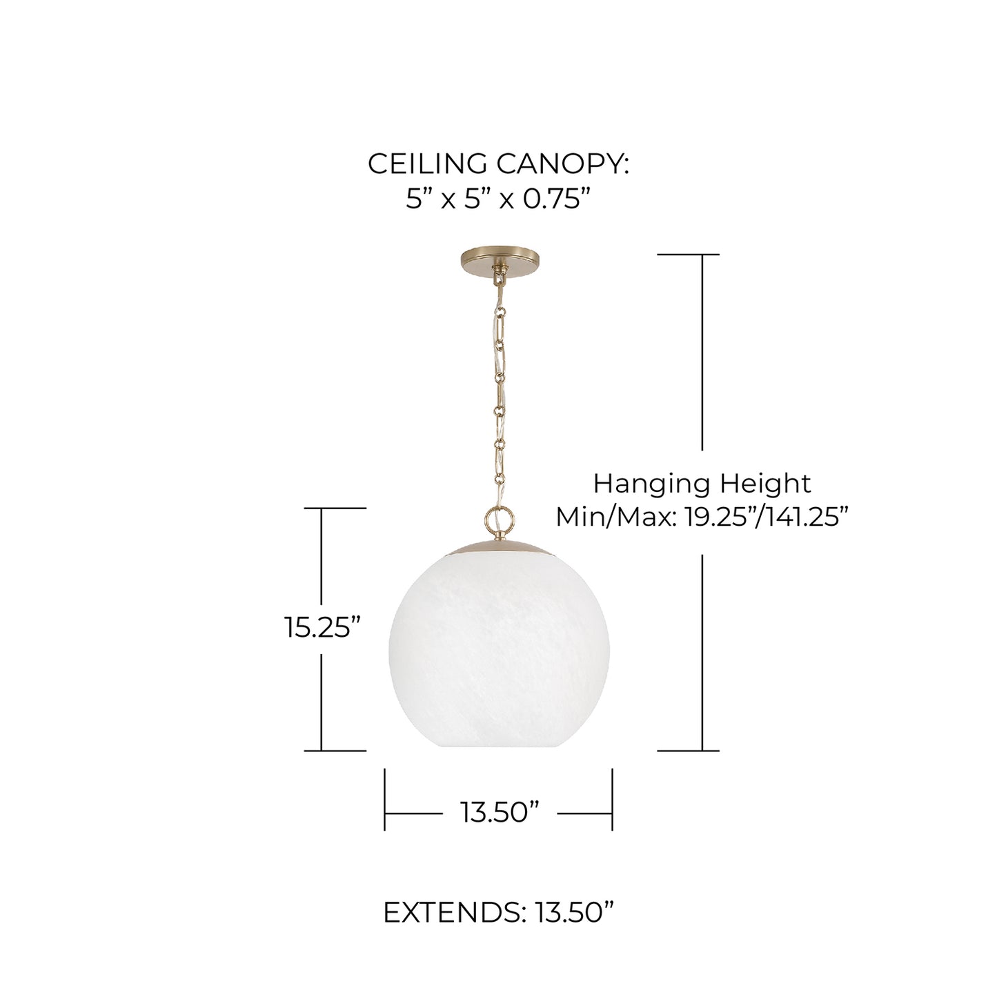 Cleo Globe Pendant in Matte Brass
