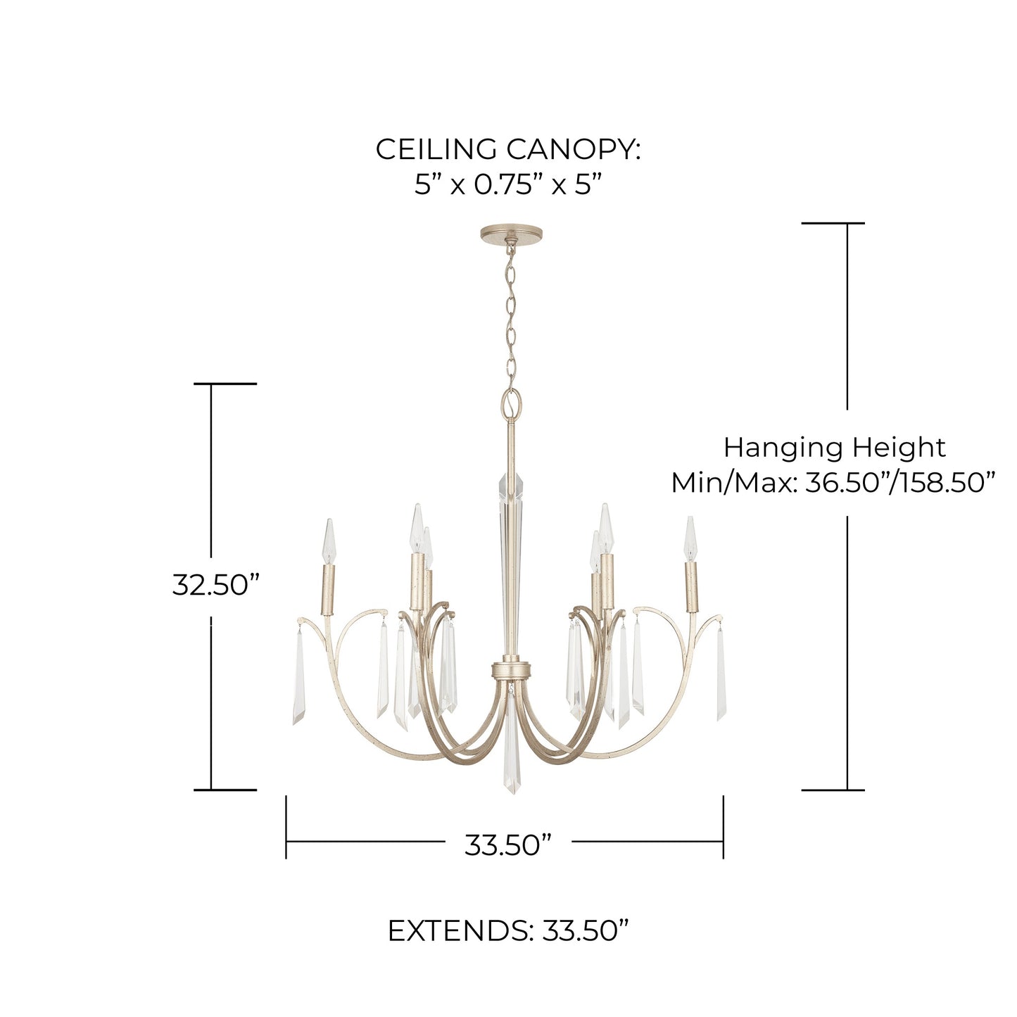 Gwyneth Medium Chandelier in Winter Gold