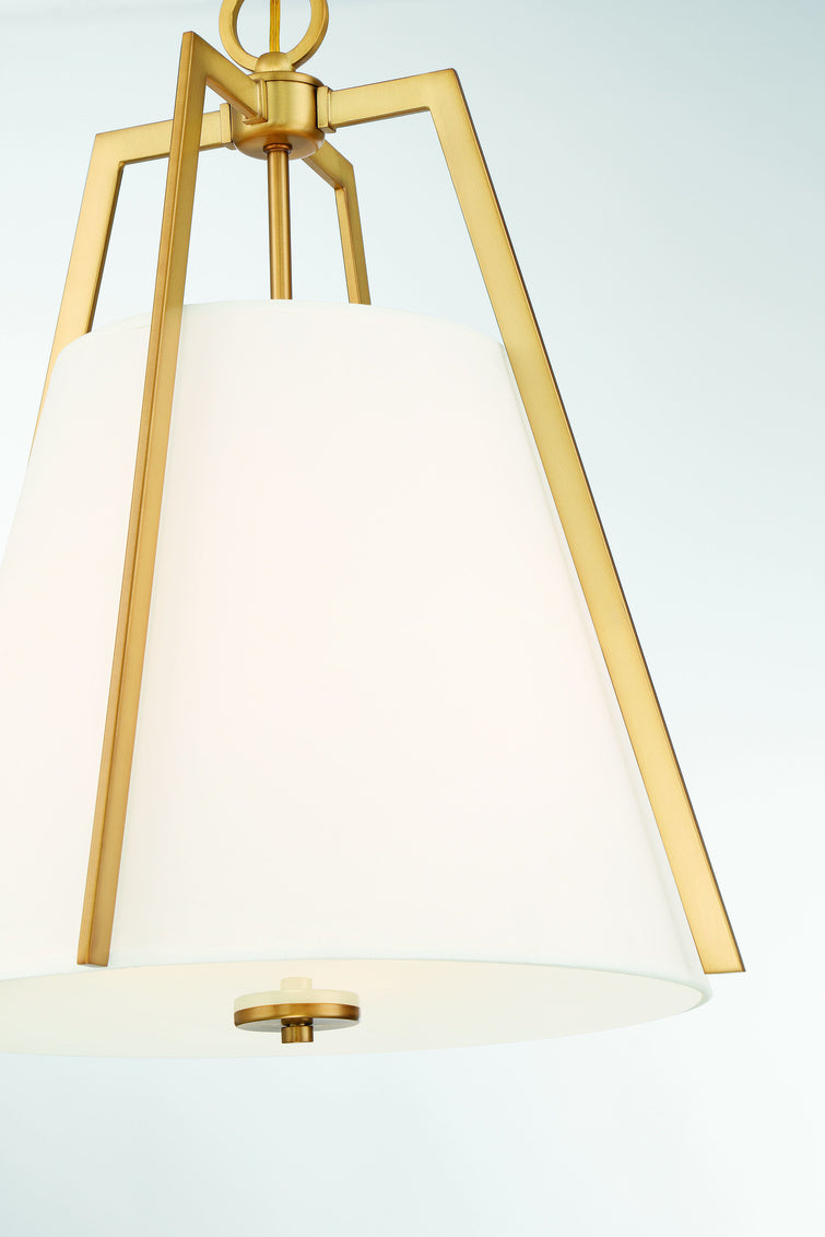 Mansfield 3-Light Pendant in Warm Brass