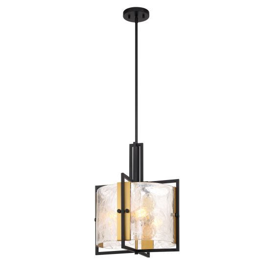 Orion 3 LT Pendant in Matte Black with Warm Brass