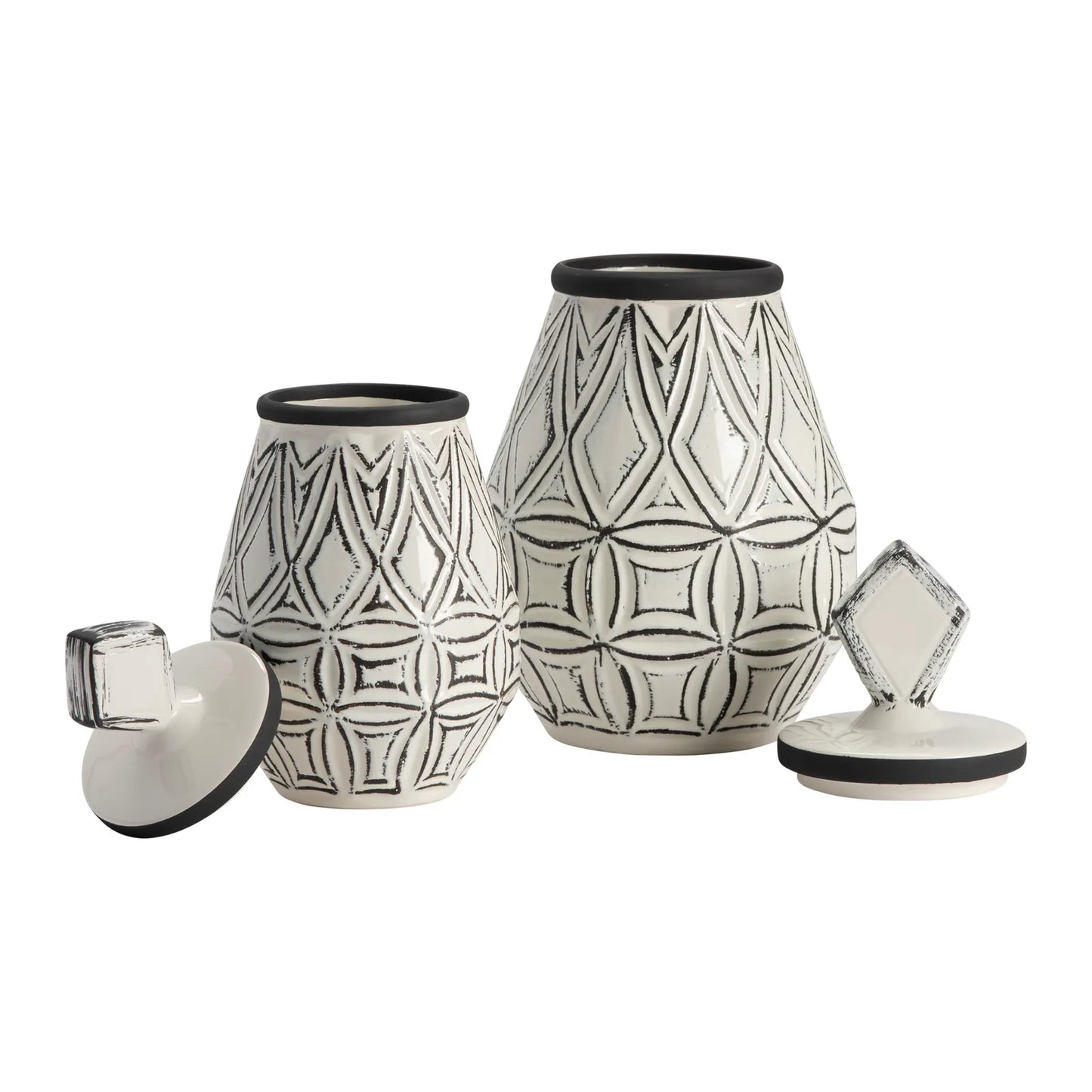 Set of 2 Geometrical Vases