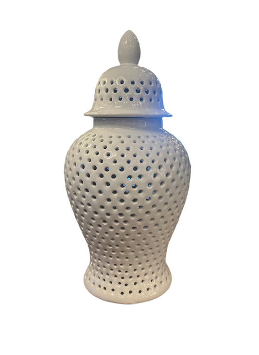 White Ceramic Temple Jar