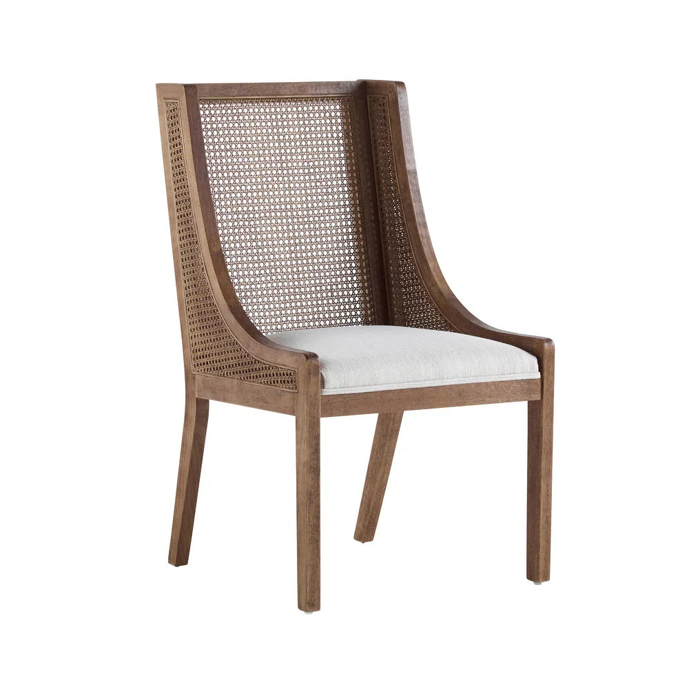 Cane Back Upholsted Dining Chair (Set of 2)