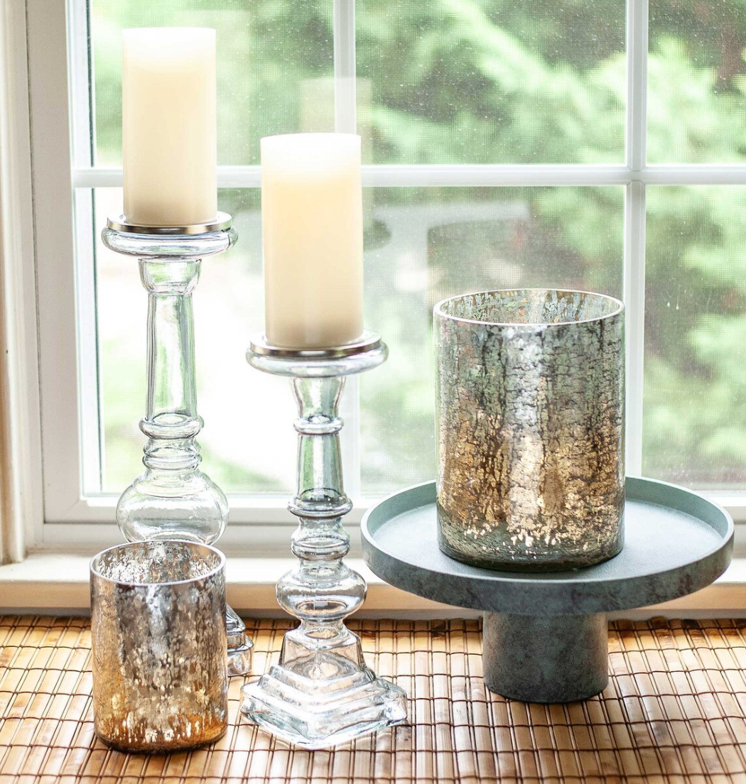 Tasha Glass Candle Stand (Set of 2)