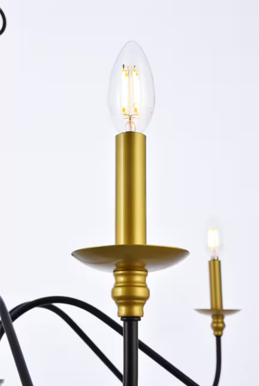 Rohan Chandelier in Black and Brass