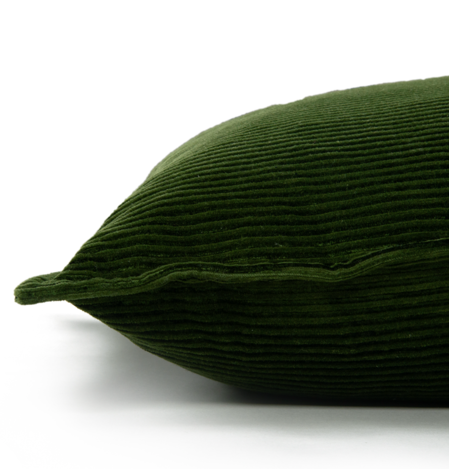 Green Corduroy Throw Pillow