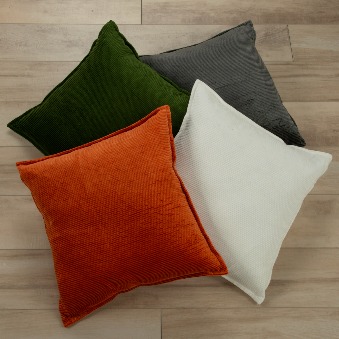 Green Corduroy Throw Pillow