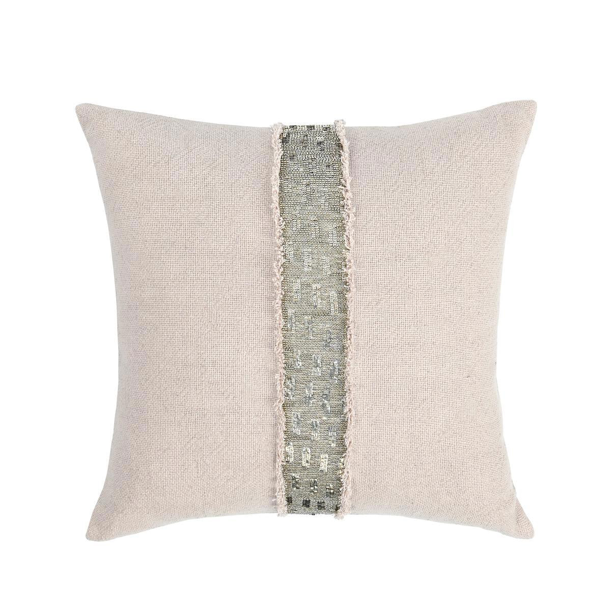 Lera Natural/Silver Throw Pillow