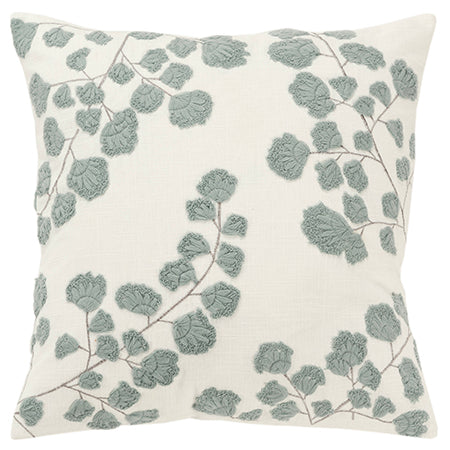 Blue/Gray Floral Throw Pillow