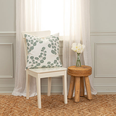 Blue/Gray Floral Throw Pillow