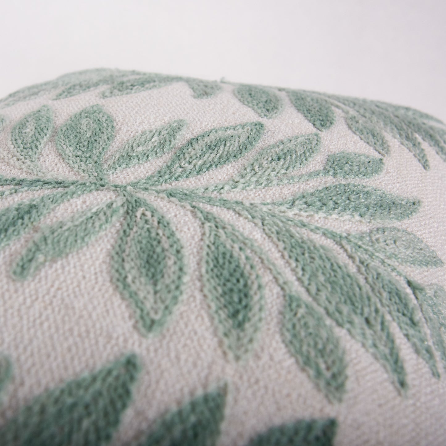 Blue/Green Embroidered Lumbar Pillow