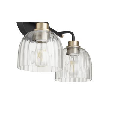 Mateo Vanity 2 LT in Black and Aged Brass