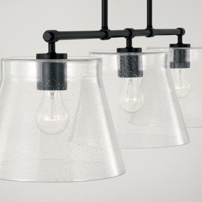 Baker Linear Chandelier 3 LT in Matte Black