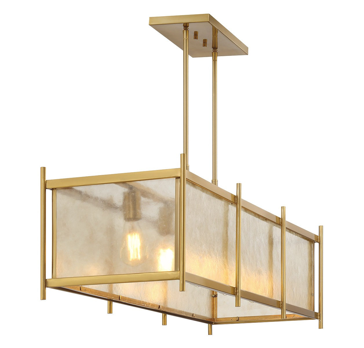Vivienne Linear Chandelier in Warm Brass
