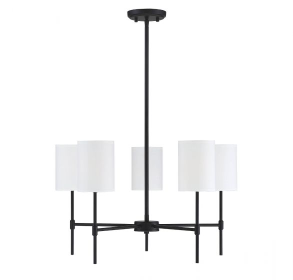 Cameron 5 LT Chandelier in Matte Black