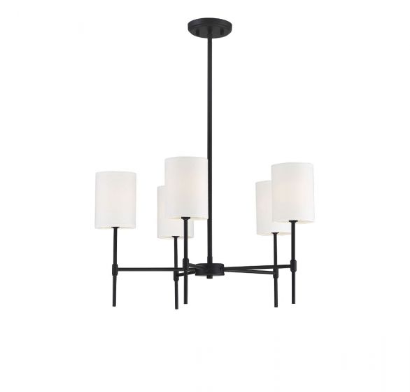 Cameron 5 LT Chandelier in Matte Black