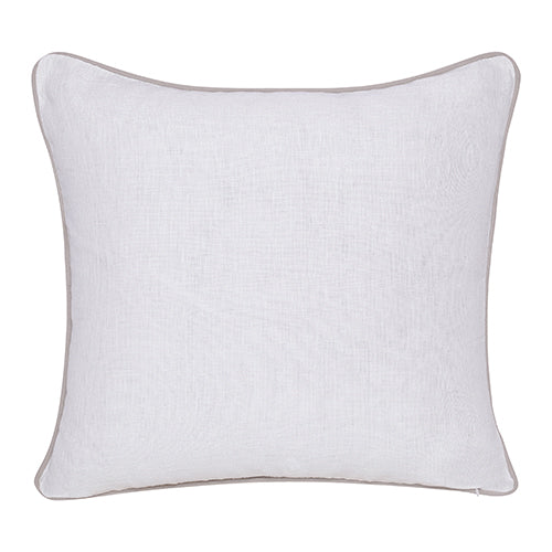 Off-White Throw Pillow with Embroidery