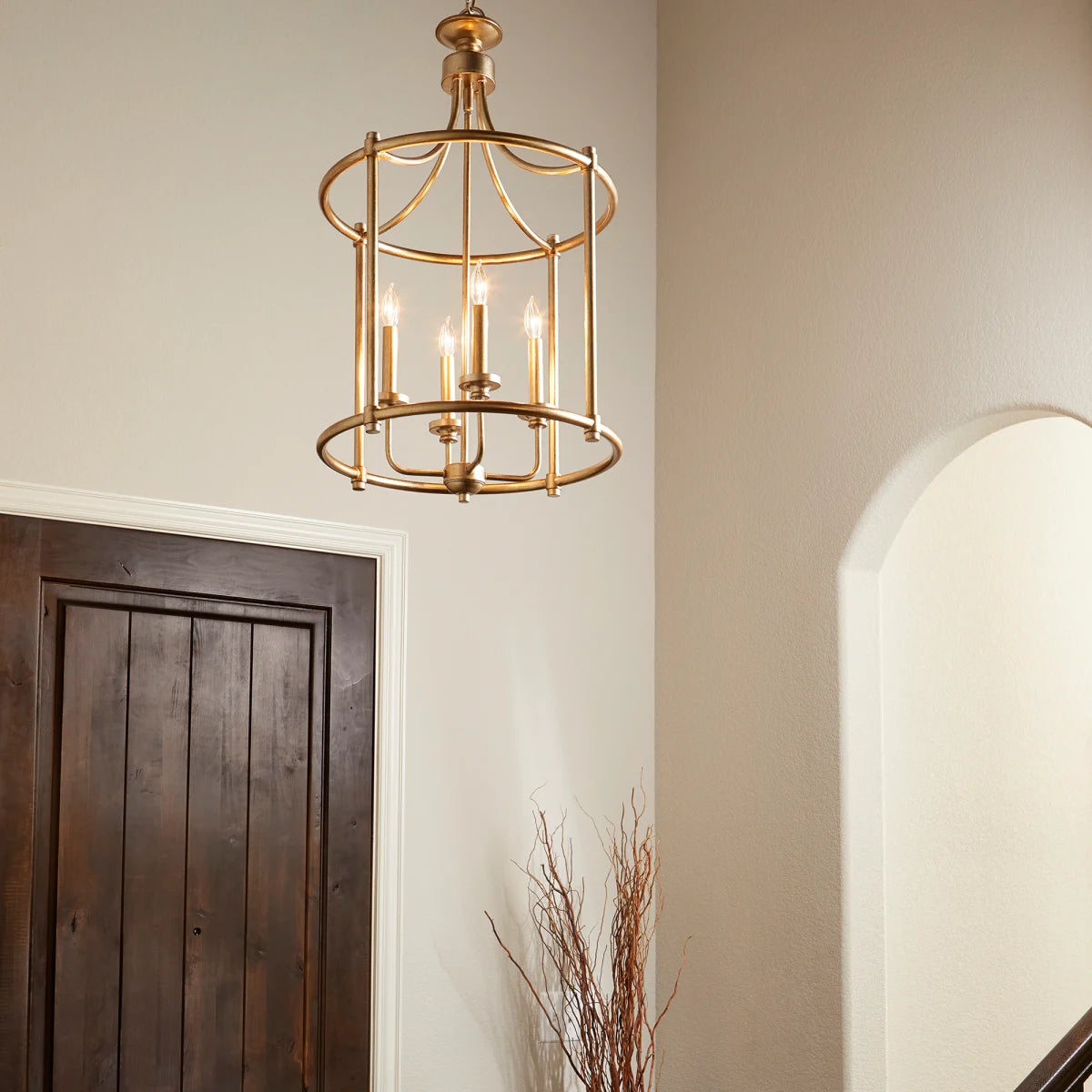 Rossington Pendant 4 LT in Aged Brass