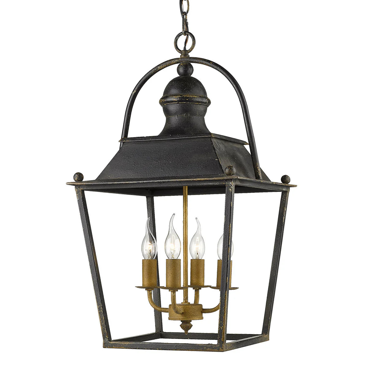 Christoff 4-Light Pendant in Black Iron