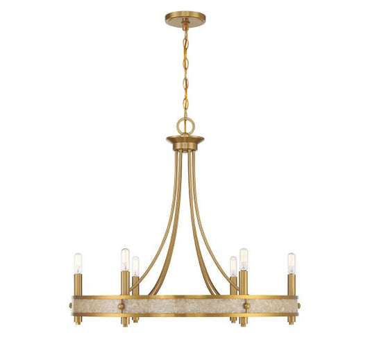 Audrey 6 LT Chandelier in Warm Brass