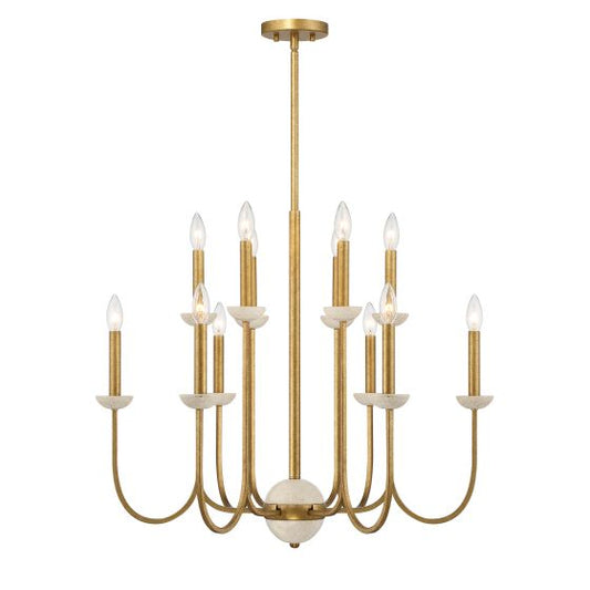 Winslow 12 LT Chandelier in Antique Gold