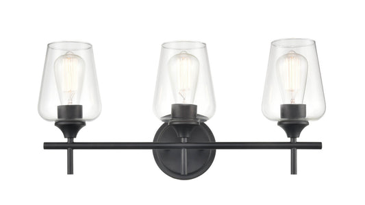 Ashford 3 LT Vanity Light in Matte Black