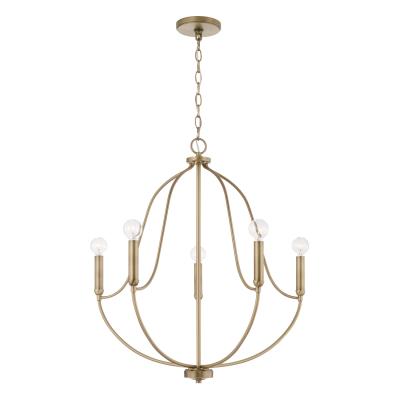 Madison Chandelier 5 LT in Aged Brass