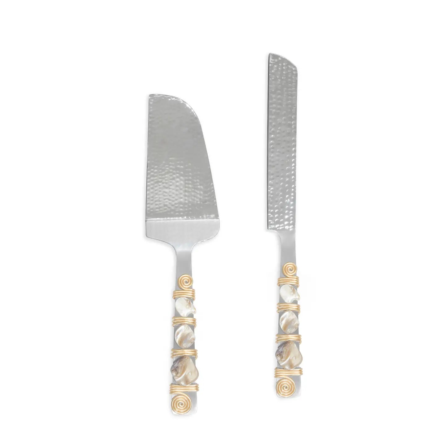 Mother of Pearl Cake Server Set