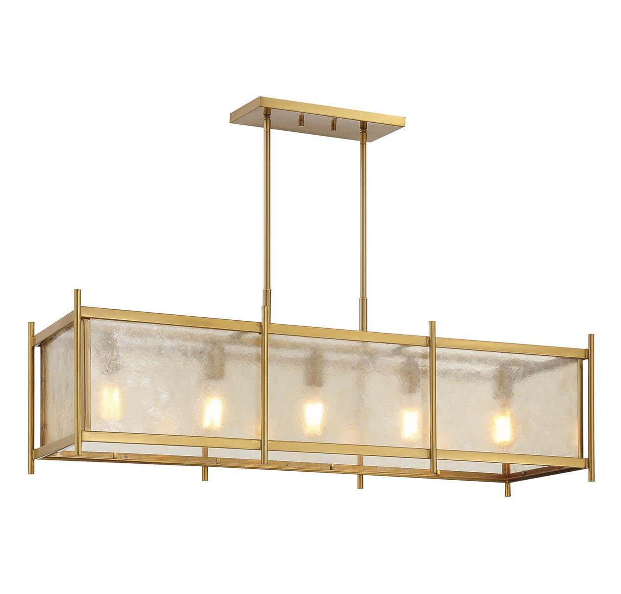 Vivienne Linear Chandelier in Warm Brass