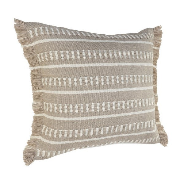 Beige Stripe Throw Pillow