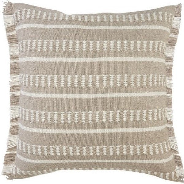 Beige Stripe Throw Pillow