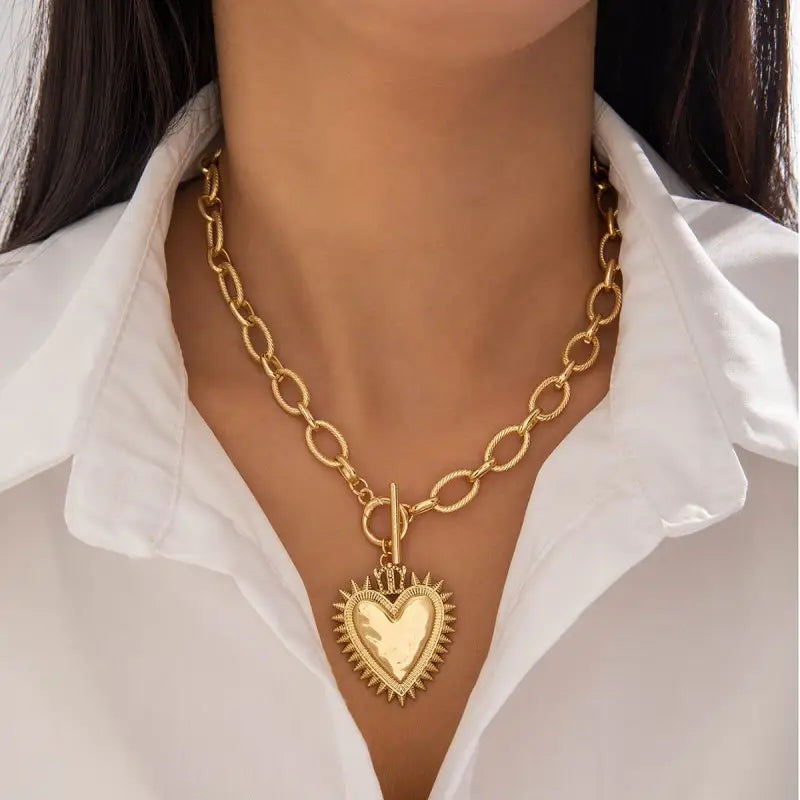 Spiked Heart Chunky Chain