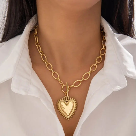 Spiked Heart Chunky Chain