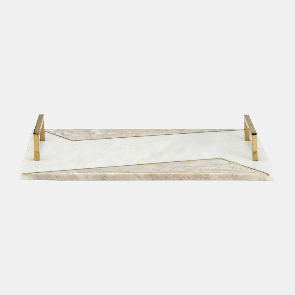 Marble 2-tone Trays W/ Handle