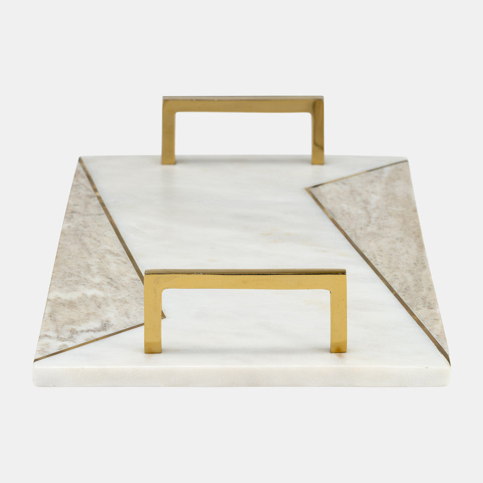 Marble 2-tone Trays W/ Handle