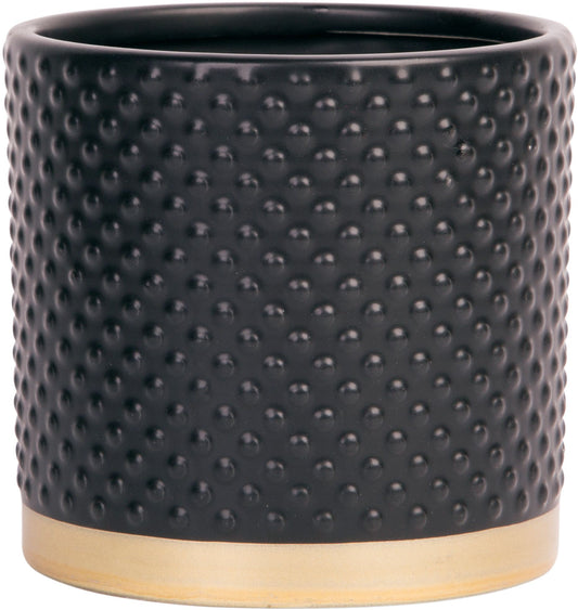 BLACK HOBNAIL GOLD BASE PLANTER