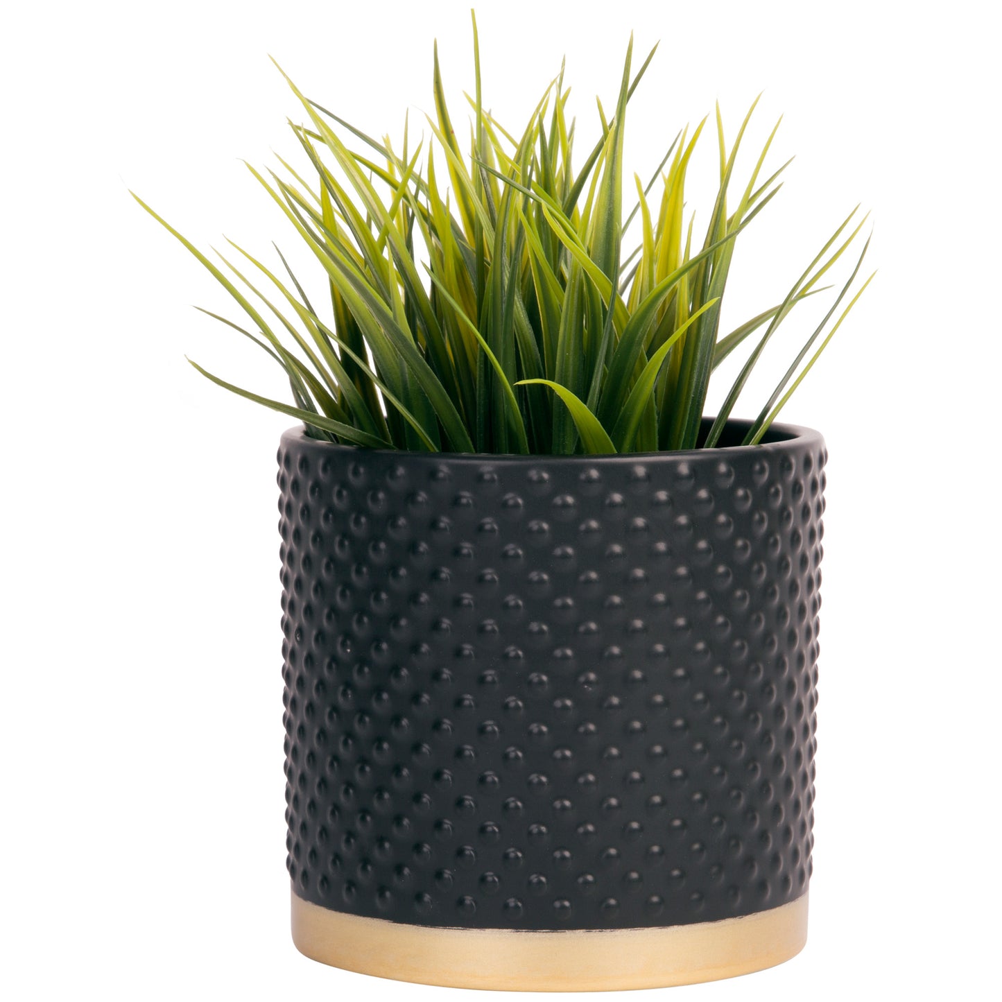 BLACK HOBNAIL GOLD BASE PLANTER