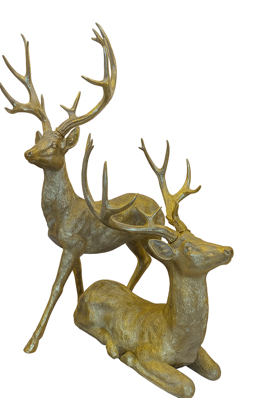 Set of 2 Gold Deer
