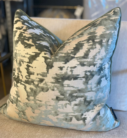 Sage and Cream Plush Throw Pillow